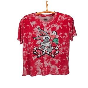 Looney Tunes Christmas Shirt Bugs Bunny XL Splattered Tee